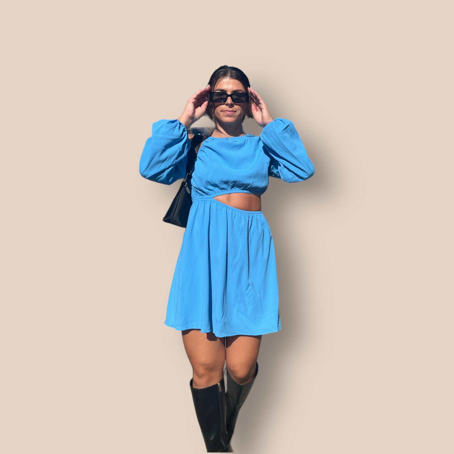 Blue Ava Crepe Dress - Fathm